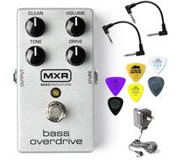 MXR M89 Bass Overdrive with 2 Patch Cables, 9V Power Supply and Dunlop PVP117 Pick Pack