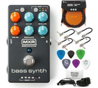 MXR MB301 Bass Synth Pedal - Bundle with MXR Instrument Cable, 4 Patch Cables, and 6 Dunlop Picks