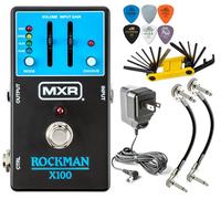 MXR MX100 Rockman X100 Analog Tone Processor Effects Pedal Scholz Amp Reproduction with Tonebird Bundle Featuring Dunlop 9v Power Supply Groovetech Tool, Patch Cable and Picks