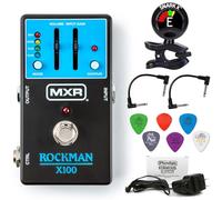 MXR Rockman MX100 Analog Tone Processor - Bundle with 2 Patch Cables, 6 Dunlop Picks and Snark-X Tuner