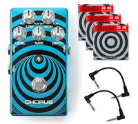 MXR WA38 Wylde Audio Chorus Pedal - Bundle with 2 Patch Cables and 3 Sets of Dunlop ZWEN1046 Electric Guitar Strings