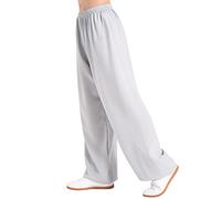 MXRFACTory Men and Women Tai Chi Pants Cotton Linen Loose Drawstring ElasticTang Suit Pants Kung Fu Trousers Summer Soft and Breathable Chinese Traditional Clothes Martial Arts Pants,003,M
