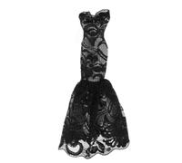 MXRGUMVI 1/6 Scale Figure Mermaid Skirt Scene Photo Prop Cute Pretend Play Game Dress Black, Length:25 cm