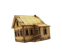 MXRGUMVI 1/72 Wooden European House for Micro Landscape Sand Table Architecture Model Type A, 8 cm