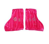 MXRGUMVI 2pcs Ice Skate Boot Covers Protector for Figure Skating Velvet Rose Red-L, Roes Red
