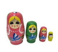 MXRGUMVI 4 Pcs Russian Nesting Dolls Matryoshka Dolls for Birthday Children Kids Present pink, max 4.7x4.7x8.2 cm