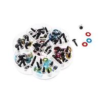 MXRGUMVI 70 Pcs Plastic Safety Toy Eyes Owl Eyes with Glitter Nonwoven Washer 10 mm