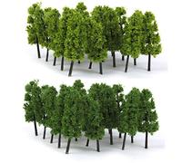 MXRGUMVI Pagoda Trees Model Train Railroad Scenery 1:100 20pcs Dark and Light Green, Type 1