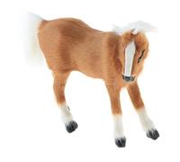 MXRGUMVI Simulation Faux Fur Animal Model Toy Figures Home Decor Light Brown Horse