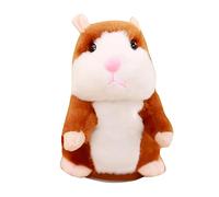 MXRGUMVI Talking Hamster Repeats What You Say Electronic Plush Toy Light Brown USB