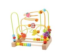 MXRGUMVI Wooden Bead Maze Toy Grasping Ability Hand Eye Coordination Beads Roller Toy Fruit B, 22.5x15x20.5 cm