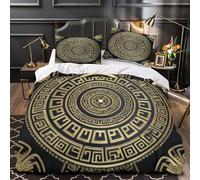 MXRMXR 3D Design Printed 3 Pieces Bedding Set Bed Decor Super Ornate Circular Comforter Cover Breathable All Season for Girls,Kids,Teens Grecian Spiral Quilt Cover Double（200x200cm）