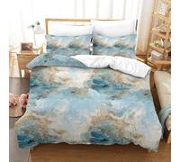 MXRMXR Abstract Fluid Art-Modern Marble Design Bedding Set, 3D Quilt Cover & Comforter Cover, Soft Microfibre Duvet Set with Pillowcase for Teens Adults, 3 Pcs Double（200x200cm）
