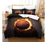 MXRMXR Basketball Wall Light-Modern Sports Decor 3D Print Quilt Cover, Microfibre Bedding, Comforter Cover & Pillowcase with Zipper, Soft Duvet Cover for Men Women Double（200x200cm）