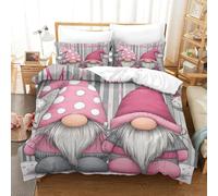 MXRMXR Christmas Gnomes-cute Cartoon Style 3D Print Duvet Cover Set, Microfibre Bedding, Quilt Cover & Comforter Cover with Zipper for Men Women Kids, 2 Pcs Single（135x200cm）
