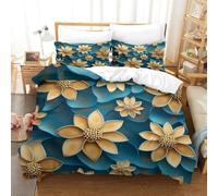 MXRMXR FloralPattern-ModernWallArtStyle 3D Duvet Cover Set, Soft Microfibre Bedding, Comforter Cover & Quilt Cover with Zipper Closure, Bedspread Cover King（220x240cm）