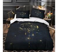 MXRMXR Moon Star Duvet Cover Bedding Set, 3D Comforter Cover with Pillowcases, for Soft Microfiber Quilt Cover with Zipper Closure 3 Piece Set Super King（260x220cm）