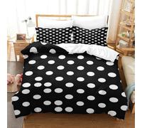 MXRMXR Polka Dots-Modern Minimalist Design Housse De Couette 3D Parure De Lit Microfibre Avec Taies D'oreiller Et Fermeture Éclair 3 Pièces Single（140x200cm）