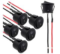 MXRS Mini Round Rocker Switch 12PCS Toggle Switch 10A/125V 6A/250V 2 Pin Toggle Switch SPST ON/Off Replacement Switch for Car Auto Boat Household Appliances,Black
