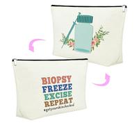 Mxrymvu Funny Dermatology Gift Makeup Bag Dermatology Nurse Gift Cosmetic Bag Dermatology Appreciation Graduation Gifts Travel Pouch Gift for Skin Cosmetic Doctor Office Biopsy Freeze Excise Repeat,