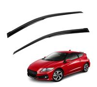 MXSAG 2pcs JDM 3D Wavy MU Style Window Visors Compatible with 2011-2016 Honda CR-Z, Left+Right Outside Mount Type Dark Smoke Tint Tape-On Side Sun Rain Guards Set of 2