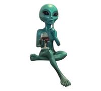 Mxshc Alien Figurine - Holding Wine Glass Alien Stuff | Resin Toy Statue Model for Desktop Shelf Birthday Halloween Garden Christmas Party