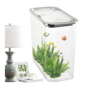 Mxshc Beginner Fish Tank,Creative Transparent Desktop Fish Tank | Lightweight Fish Aquarium Tank, Decorative Landscape Turtl Tank for Desktop Decoration