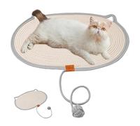 Mxshc Cat Scratcher Mat - with Ball Natural Cotton Linen Anti-slip Interactive Mat | Cat Scratcher Rug | for Indoor Outdoor Play Training Exercise Boredom Family Time Living Room Travel