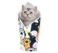 Mxshc Cat Wrap - Self-Adherent Cat Swaddle Wrap for Nail Trimming,Anti-Scratch Anti-Escape Mat Control for Shower Trimming Clipping Clean Ears Bathing Grooming Cutting Animal Washing Indoor Brush