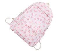 Mxshc Cute Bow Backpack Nylon Student Backpack Bow Printed Aesthetic School Backpack, Travel Daypack Casual Bookbag For Pencil Case, Textbooks 32 X 15 X 43cm