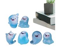 Mxshc Halloween Ghost Decor | Cute Glowing In The Dark Miniature Ghost Statue for Outdoor,Holiday Atmosphere Props for Desks Bedrooms Living Rooms Bookshelves Fireplaces Festival