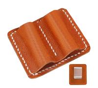 Mxshc Leather Pen Holder Loop & Ring - Anti Lost Pen Organizer, Pen Clip for Notebook/Journal, 7.5x6cm