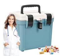 Mxshc Storage Box with Lock - Portable Safe Box with Lock,Large Capacity Password Organizer Tool for Document File Medicine Collection Folders Kitchen Crafting Work Electrician