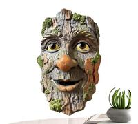 Mxshc Tree Face Outdoor Statue, Resin Whimsical Old Man Figurine Garden Decoration, Wall Mounted Tree Hugger Yard Art For Patio Backyard Pathway Walkway Home Entryway Decor