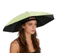Mxshc Umbrella Hat for Adults, Fishing Hat Hands Free Waterproof Adjustable Sun Rain Cap, Foldable Headwear Hats for Outdoor Beach Hiking Fishing Golf Gardening Women Men Light Green