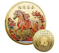 Mxshc Year Of The Horse Coin,Blessing Coin Collectibles - 2026 Year Of The Horse Souvenir Blessing Keepsake Chinese New Luck Collection for Adults Kids Desks Bookcases Home Women Decoration