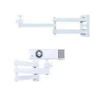 MxSplorion Projector Wall Mount, Foldable Projector Mount 360° Rotatable, Metal Projector Stand with 1/4 Inch Screw Interface, Projector Mount Ceiling for Home Cinema, Playroom, Office, White