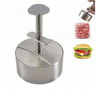 MxSplorion Stainless Steel Burger Press, Adjustable Thickness Hamburger Patty Maker, 10cm (3.9") Food Grade 304 Non-Stick Burger Mould, Meat Press for Beef, Veggie Burgers, BBQ, Silver