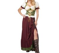 Mxssi German Dirndl Dress for Women Ladies Traditional Bavarian Costume Dress Fancy Dress Apron Dresses for Oktoberfest Halloween Carnival