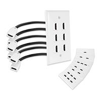 MXtechnic 6 Ports 4K HDMI Wall Plate Outlet Cover Built-in Switch Plug Socket