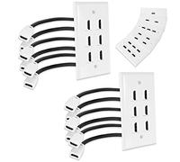 MXTECHNIC Single Port 4K HDMI Wall Plate Outlet Cover with 6 Inch Female to Female High Speed HDMI Pigtail Cable for Video Game Systems,TV Boxes(6-Port 2Pack)