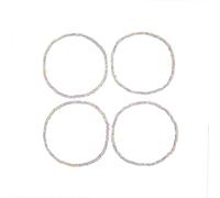 MXUHUI 4Pcs Glow in the Dark Anklets for Women Stretchy Beaded Bracelets or Anklets Set Colorful Fluorescent Jewelry for Summer, One Size, Metal, no gemstone