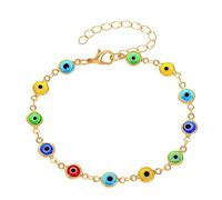 MXUHUI Evil Eye Bracelets for Women Men Handmade Adjustable Amulet Evil Eyes Jewelry for Family Best Friends, One Size, Alloy Enamel, no gemstone