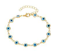 MXUHUI Evil Eye Bracelets for Women Men Handmade Adjustable Amulet Evil Eyes Jewelry for Family Best Friends, One Size, Alloy Enamel, no gemstone