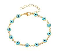 MXUHUI Evil Eye Bracelets for Women Men Handmade Adjustable Amulet Evil Eyes Jewelry for Family Best Friends, One Size, Alloy Enamel, no gemstone