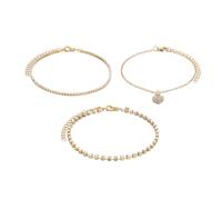 MXUHUI Heart Rhinestone Ankle Bracelets for Women Adjustable Gold Shiny Tennis Layered Crystal Anklets Twinkle Cubic Zircon Diamond Anklet Foot Chain Jewelry