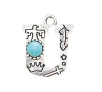 MXUHUI Western Initial Necklace A-Z Letter Pendant Necklace Large Boho Statement Necklace for Women, One size, Metal Turquoise, No Gemstone