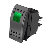 mxuteuk 12V Self-Locking LED Illuminated Rocker Switch 4Pin SPST ON/Off Switch with Green LED Light 20A Car Offroad Push Button Rocker Toggle Switch for Car Boat Marine RK1-06-G