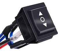 mxuteuk 12V Wired Momentary Rocker Switch 6Pin DC DPDT Motor Polarity Reversing Switch Automatic Reset Switch 20A 3Position (ON)/OFF/(ON) Double Pole Double Throw Toggle Switch KCD2-223JT-X