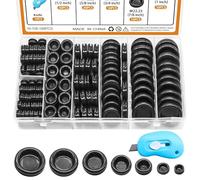 mxuteuk 188 Closed Rubber Disc Kit Firewall Sorting Kit 7 Sizes (7.14/9.5/13/16/19/22/25) Holes for Circular Rubber Discs with Tools
